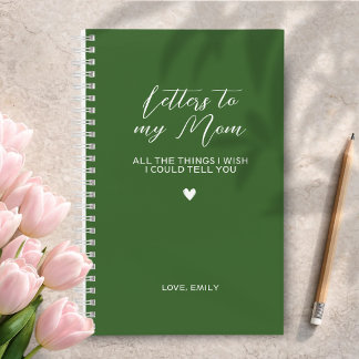 Dark Green Grief Journal for Loss of Mother