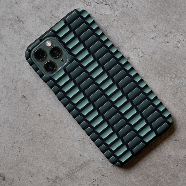 Dark Green Industrial Faux Stainless Steel Pattern Case-Mate iPhone Case (Creator Uploaded)