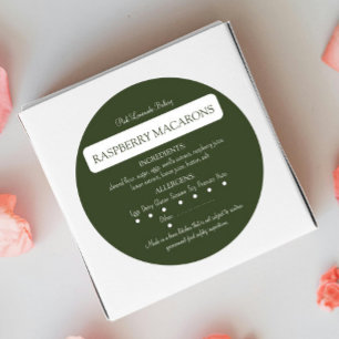 Dark Green Ingredient Cottage Law Product Label