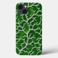 Dark Green iPhone Case Vein Texture Design