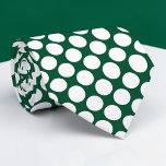 Dark Green Jumbo Polka Dots Custom Necktie<br><div class="desc">Make a bold statement with this custom necktie featuring vibrant jumbo polka dots. Perfect for adding a touch of playful elegance to any outfit, this necktie is a unique and eye-catching accessory that’s sure to turn heads. Whether you’re dressing up for a special occasion or adding some personality to your...</div>