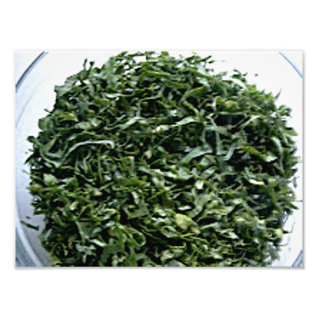 Dark green leafy vegetables sliced spinach kale photo print (Front)