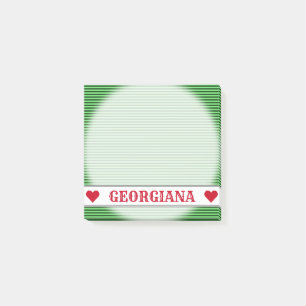 Dark Green & Light Green Stripes/Lines Pattern Post-it Notes