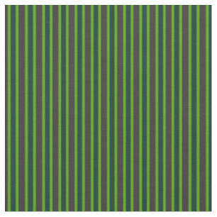 Dark Green, Lime Green and Black Olive Stripes Fabric