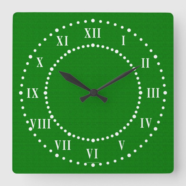 Dark Green Look Roman Numerals Wall Clock (Front)