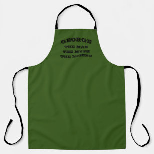 Dark green man myth legend BBQ apron for men