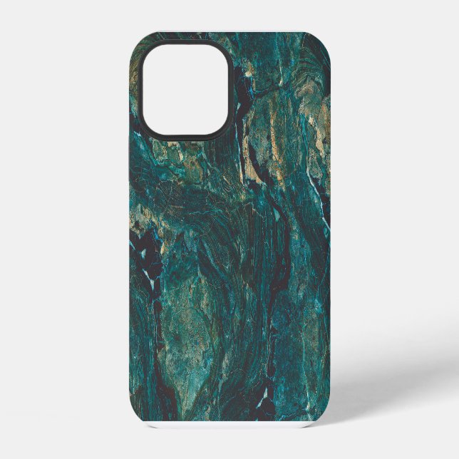 Dark green marble: luxurious texture. iPhone case (Back)