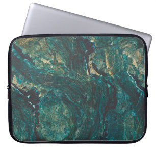 Dark green marble: luxurious texture. laptop sleeve