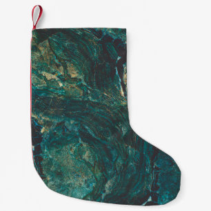 Dark green marble: luxurious texture. small christmas stocking