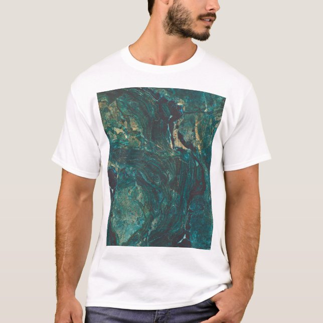Dark green marble: luxurious texture. T-Shirt (Front)