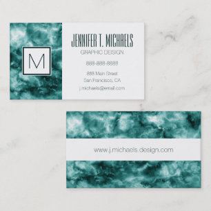 Dark Green Marble Texture Business Card