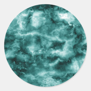 Dark Green Marble Texture Classic Round Sticker