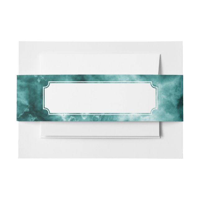 Dark Green Marble Texture Invitation Belly Band (Front Example)