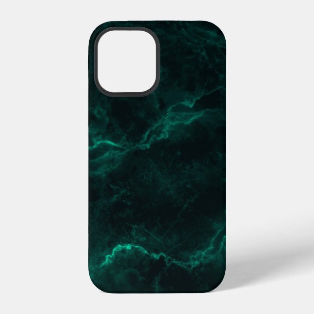 Dark green marble texture iPhone case (Back)