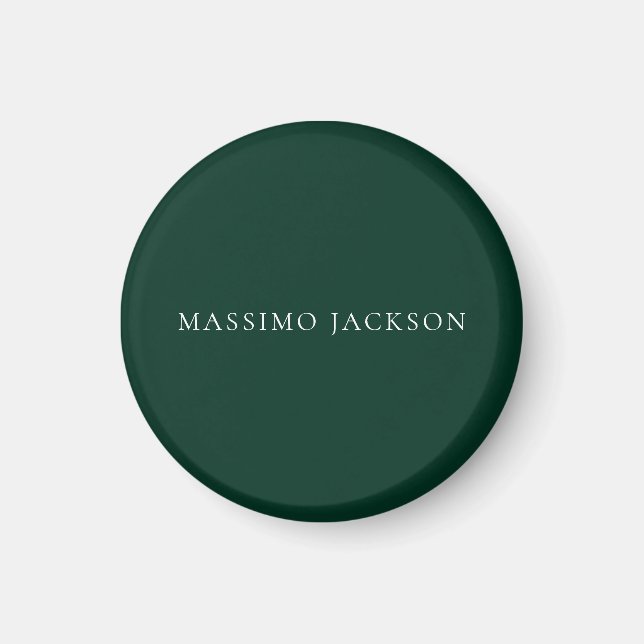 Dark Green Minimalist Plain Modern Aesthetic Look Magnet (Front)