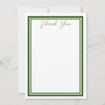 Dark Green Minimalist Thank you Cards