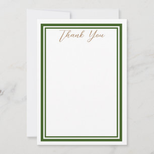 Dark Green Minimalist Thank you Cards
