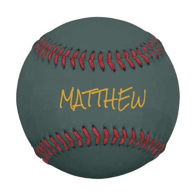 Dark green modern gold lettering script baseball (Front)
