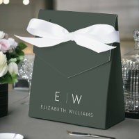 Dark Green Modern Minimalist Monogram Name