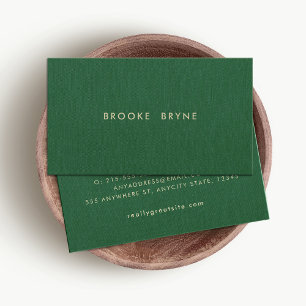 Dark Green Modern Minimalistic Professional Business Card