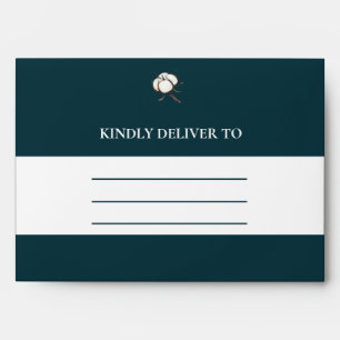 Dark Green Modern Simple Elegant Cotton Flower  Envelope