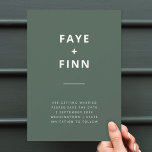 Dark Green | Moss Minimalist Scandi Modern Wedding Save The Date<br><div class="desc">Simple, stylish wedding suite in a modern minimalist scandi scandinavian design style with a contemporary typography in white on a dark moss forest green background in an informal casual style. The text can easily be personalised for a unique one of a kind design for your special day. If you need...</div>