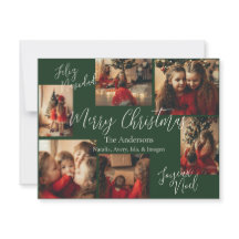 Dark Green Multi Language Holiday Card