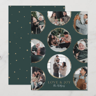 Dark Green Ornamental Elegance Holiday Photo Card