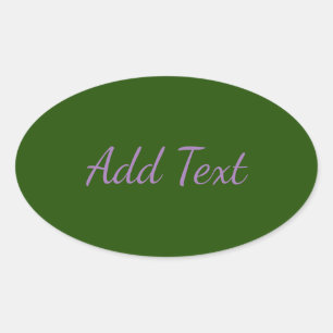 Dark Green Oval Sticker