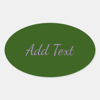 Dark Green Oval Sticker