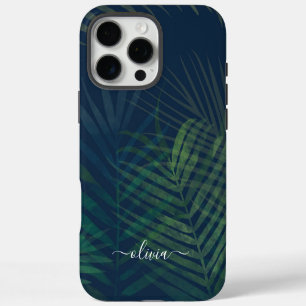 Dark Green Palm Leaves – Custom iPhone 16 Pro Max Case