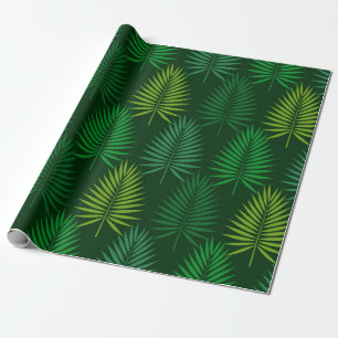 Dark green palm leaves Wrapping Paper