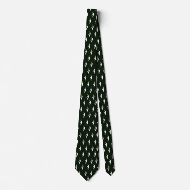 Dark Green Penguin Animal Lovers Tie (Front)
