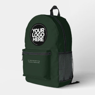 Dark Green   Personalised Corporate Logo and Text Printed Backpack