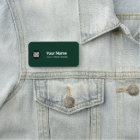 Dark Green Pin Name Tag or Magnetic with Logo