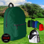 Dark Green Pine Tree Backpack, Bag / Customise<br><div class="desc">Backpack: Create Your Own custom bag / backpack with text. Easy adjustments (Edit Design button) by adding more text,  background colours or more images.</div>