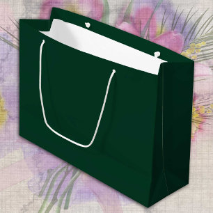 Dark Green Pine tree solid minimalist Large Gift Bag