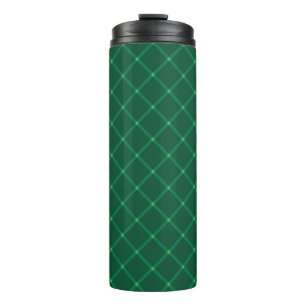 Dark green plaid elegant traditional pattern thermal tumbler