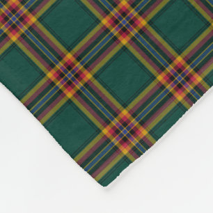 Dark Green Plaid Moran Tartan Fleece Blanket
