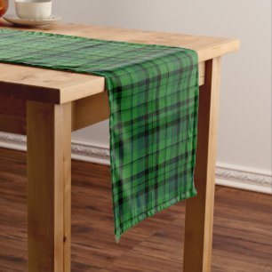 Dark Green Plaid Table Runner