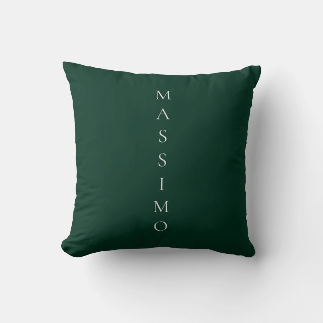 Dark Green Plain Elegant Casual Own Name Cushion (Front)