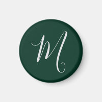 Dark Green Plain Elegant Modern Own Name Monogram