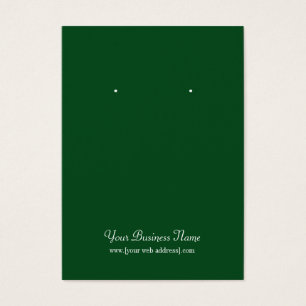 Dark Green Plain Simple Custom Earring Card