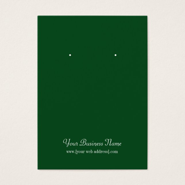 Dark Green Plain Simple Custom Earring Card (Front)