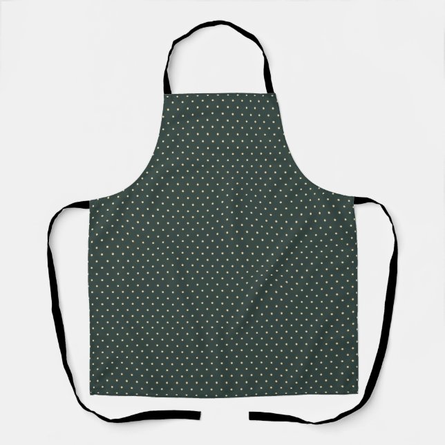 Dark Green Polka Dot Apron (Front)