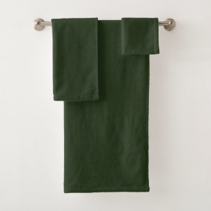 Dark Green Poly Cotton Bath Towel Set