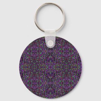 Dark Green-Purple Abstract Key Ring