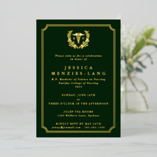 Dark Green Registered Nurse Caduceus+Laurel Wreath