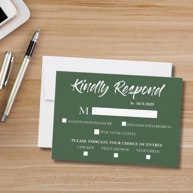 Dark Green Response Card RSVP (Creator Uploaded)