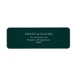 Dark Green Return Address Label<br><div class="desc">This dark green return address label is great for a simple and elegant wedding. The green and white vintage typography gives it a classy formal touch.</div>